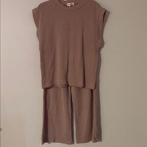 Sleeveless Ribbed Knit Set